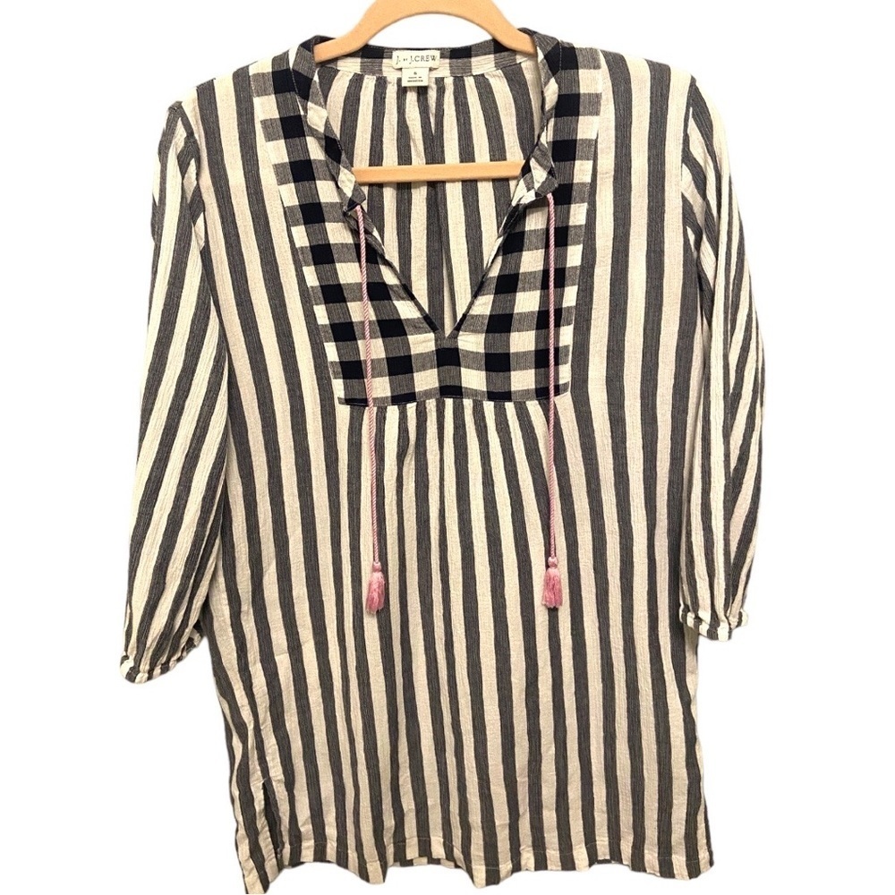 J. By J. Crew Mixed Print Tunic Size Small Euc Na… - image 1
